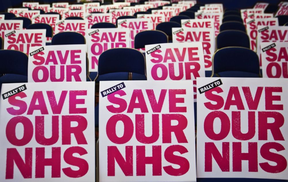 Save our NHS placards