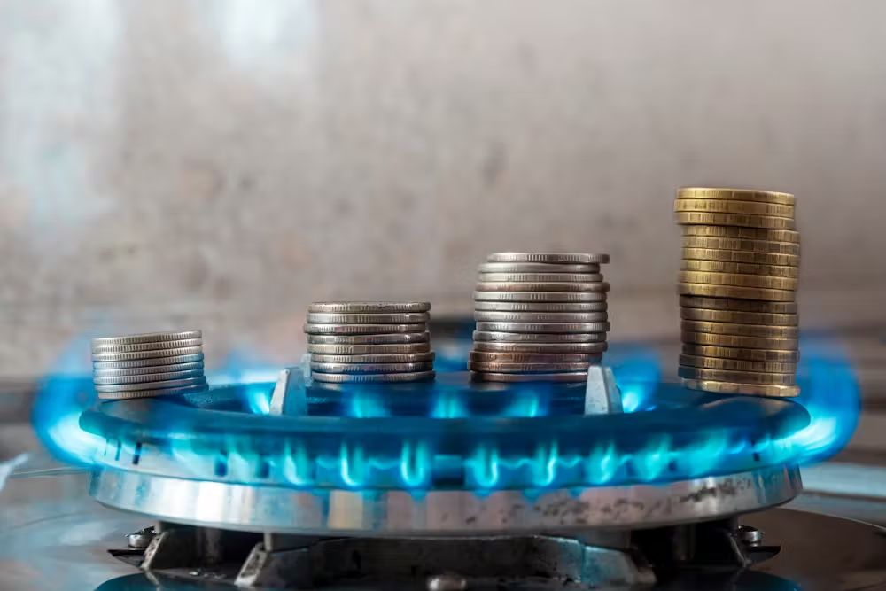 Coins on a gas hob