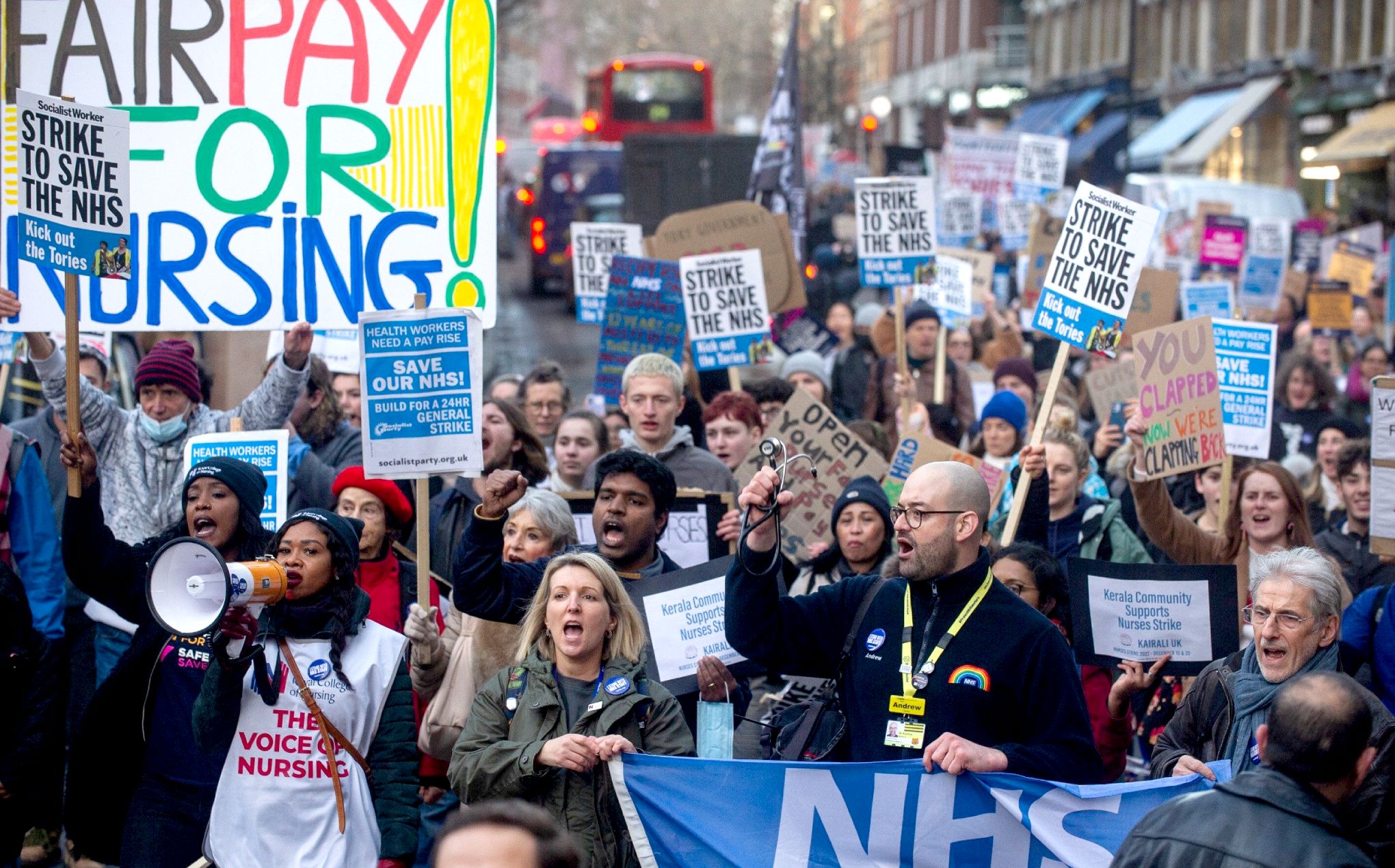NHS workers on strike